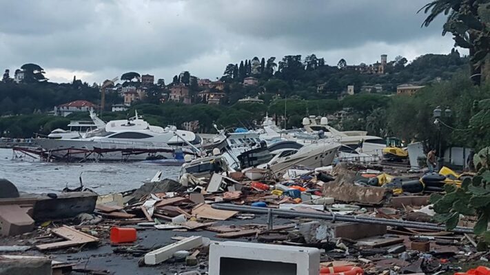 Rapallo e Santa Margherita, lungomare devastati
