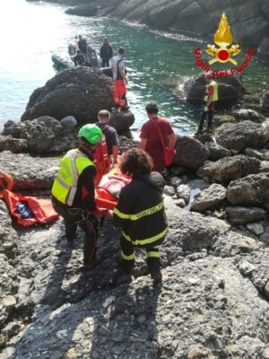 Vigili fuoco x soccorso escursionista Portofino