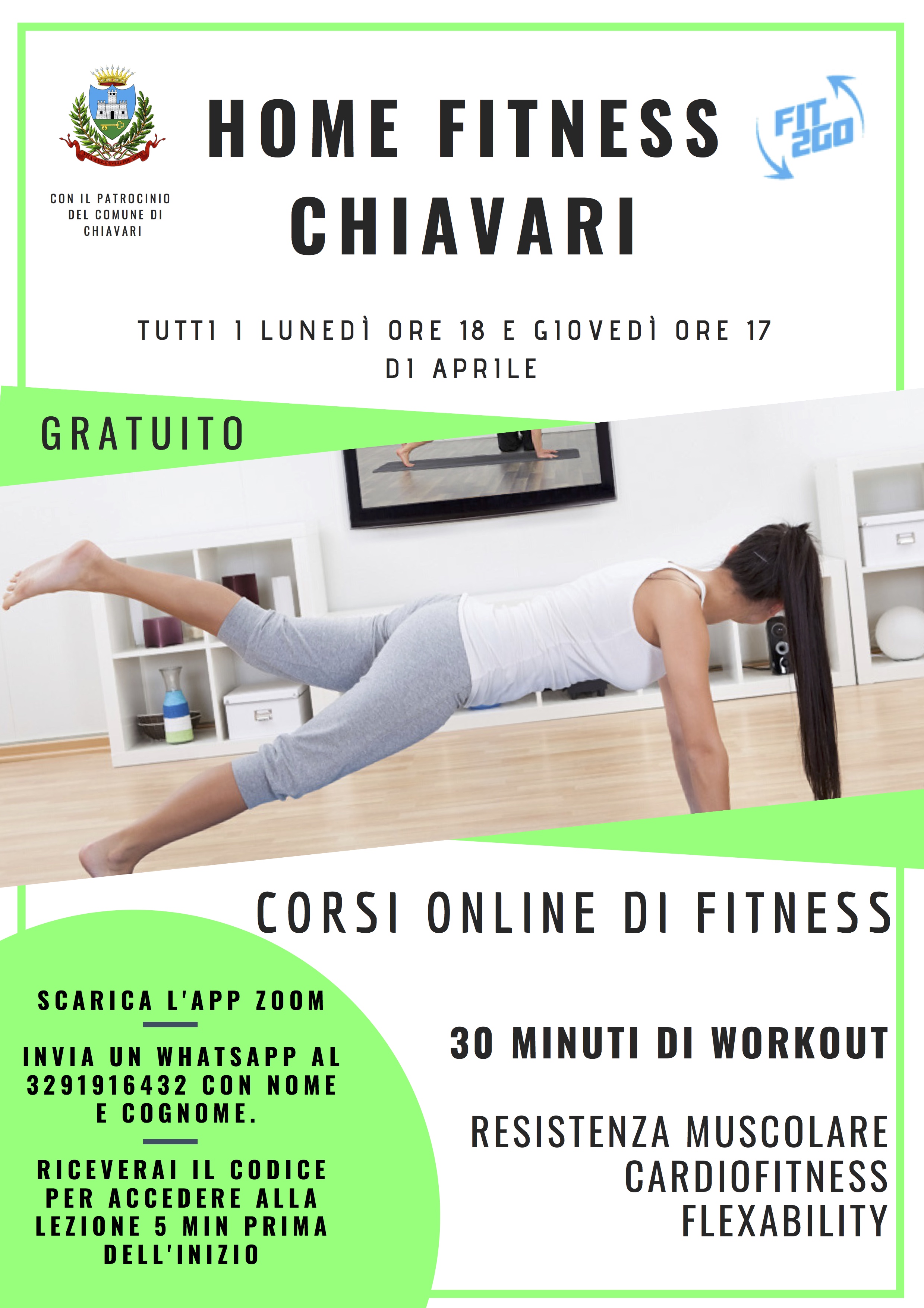 Chiavari, la lezione di fitness arriva a casa Chiavari, la lezione di fitness arriva a casa