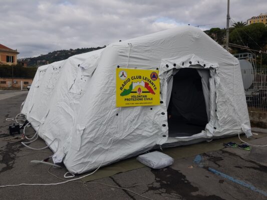Nuova tenda per l’emergenza Covid per il Radio Club Levante