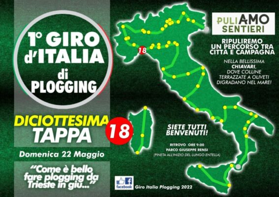 Grafica tappa giro Italia plogging