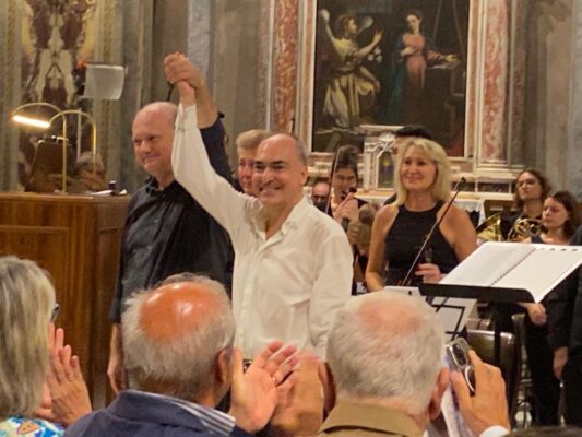 Fabio Macera e Filippo Torre (da sin)_ Concerto celebrativo 19 agosto 2023 a Rapallo
