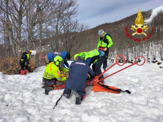 vigili fuoco soccorso sciatore santo stefano d'aveto