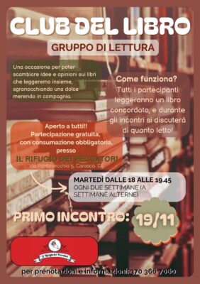 club del libro al rifugio dei peccatori di carasco