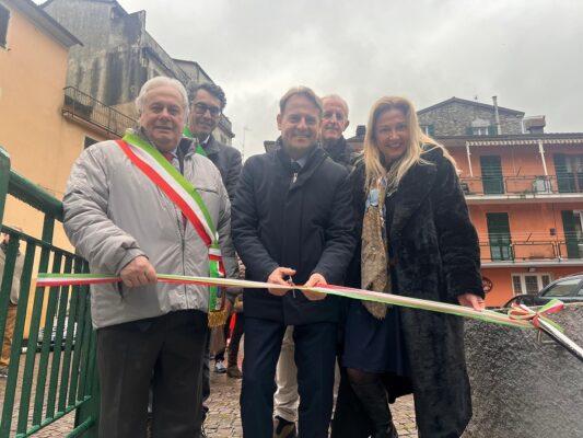Giuseppino Maschio e Marco Scajola, taglio del nastro sala polivalente