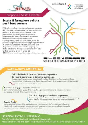 locandina corso politica sestri città aperta locandina corso politica sestri città aperta