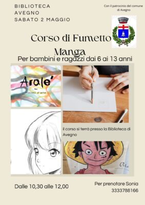 corso fumetto manga avegno